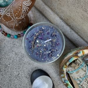 Lavender Dream Scented Homemade Organic Soy Wax Candle in a Reusable Glass Jar